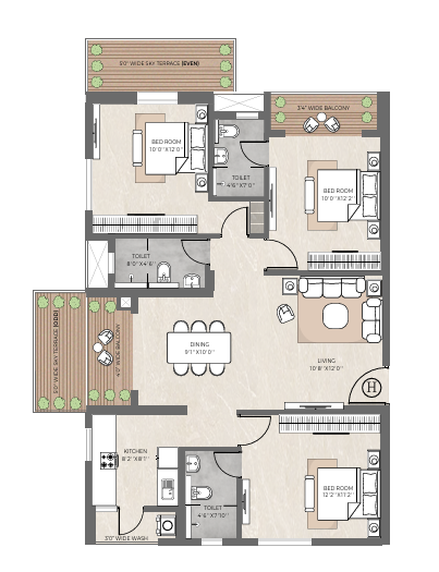 Type H floor plan